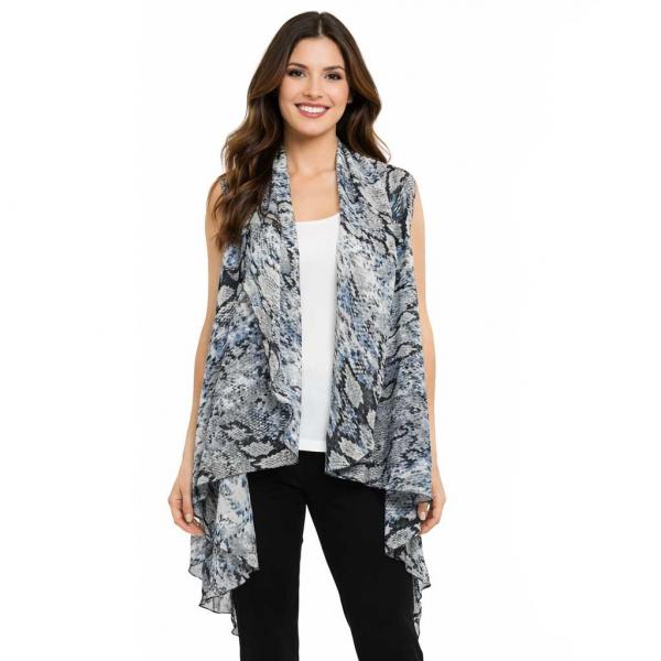 wholesale 1789  - Chiffon Scarf Vest/Cape (Circle Cut) #0024 Snake - Blue* (MB) - One Size