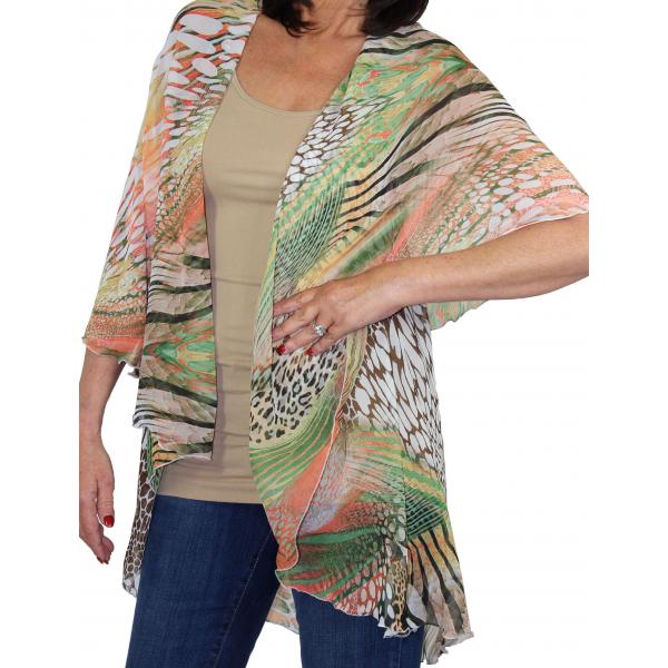 wholesale 1789  - Chiffon Scarf Vest/Cape (Circle Cut) #0136 Orange (MB) - One Size