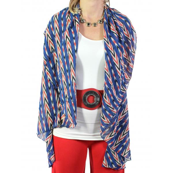 1789  - Chiffon Scarf Vest/Cape (Style 1) 0068 - Red, White and Blue<br>
Chiffon Scarf Vest - One Size