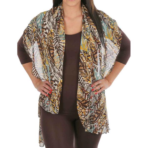 1789  - Chiffon Scarf Vest/Cape (Style 1) #0078 Brown - One Size