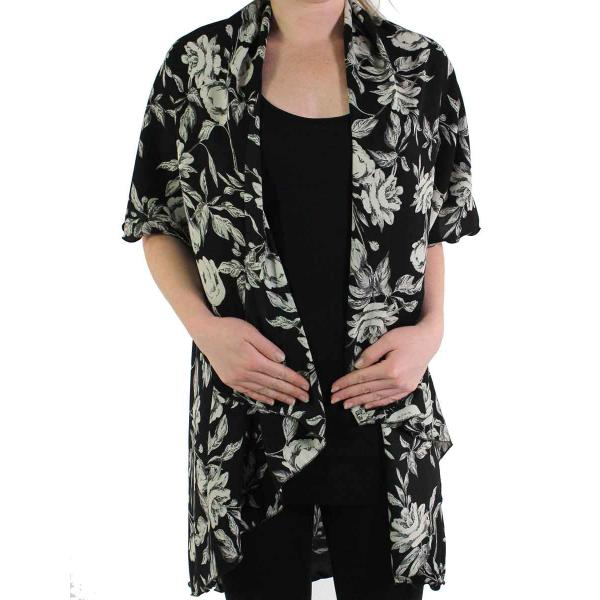 Wholesale 1789  - Chiffon Scarf Vest/Cape (Style 1) #8571 Black - One Size