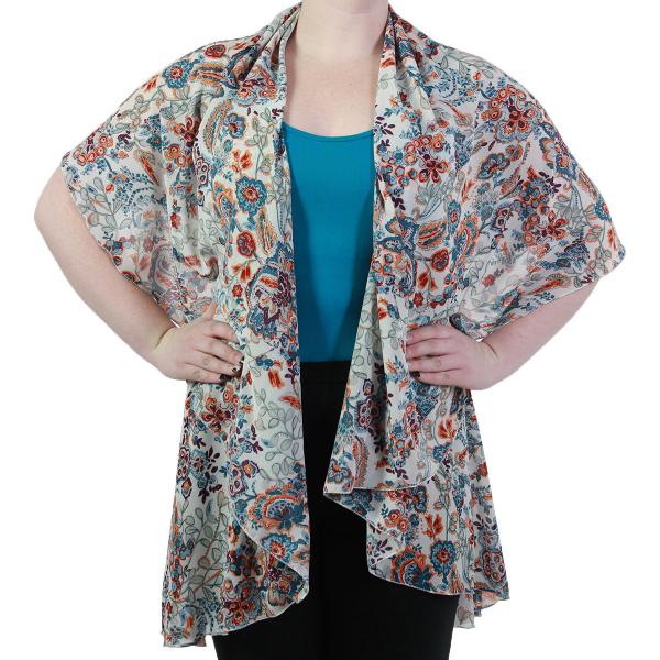 wholesale 1789  - Chiffon Scarf Vest/Cape (Circle Cut) #9391 White (MB) - One Size