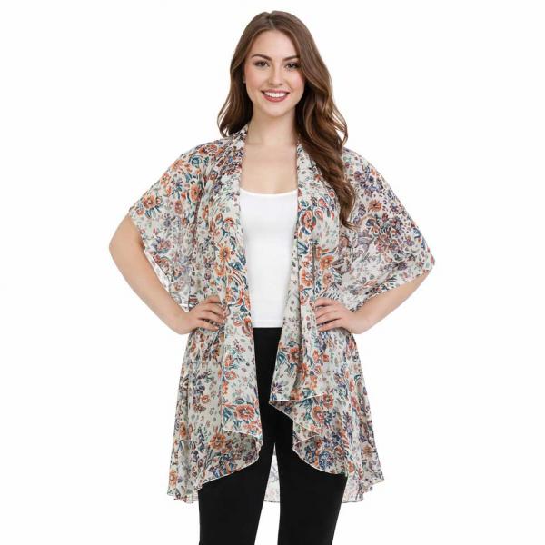 wholesale 1789  - Chiffon Scarf Vest/Cape (Circle Cut) #9391 White (MB) - One Size
