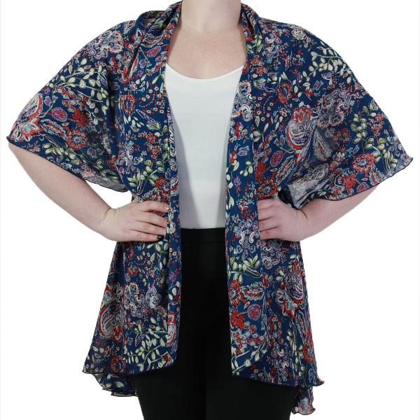 wholesale 1789  - Chiffon Scarf Vest/Cape (Circle Cut) #9391 Blue (MB) - One Size