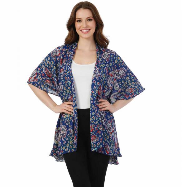 wholesale 1789  - Chiffon Scarf Vest/Cape (Circle Cut) #9391 Blue (MB) - One Size