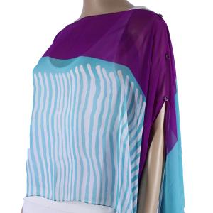 1799 - Silky Six Button Poncho/Cape #113 - Color Cordinated Buttons<br>
Teal Mix (MB) - 