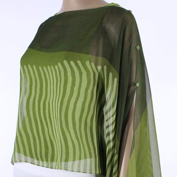 1799 - Silky Six Button Poncho/Cape FZS-N1136<br> Olive - 