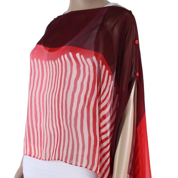 1799 - Silky Six Button Poncho/Cape FZS-N1139<br> Red - 