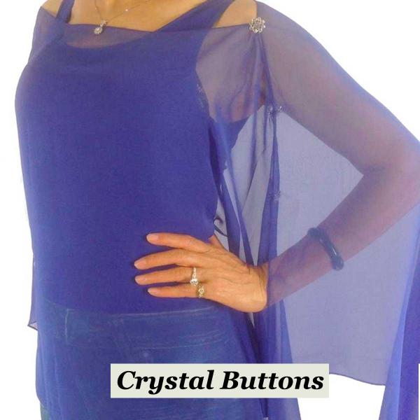 1799 - Silky Six Button Poncho/Cape SRO - Crystal Buttons<br> Solid Royal  - 