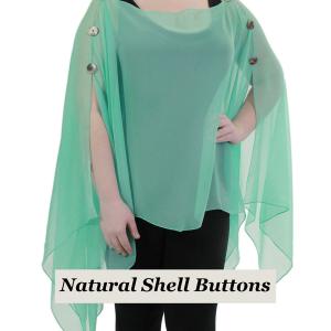 1799 - Silky Six Button Poncho/Cape SJD - Shell Buttons <br>Solid Jade  - 