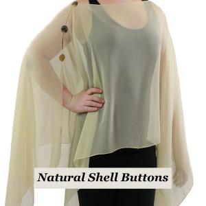 1799 - Silky Six Button Poncho/Cape STN - Shell Buttons <br> Solid Tan  - 