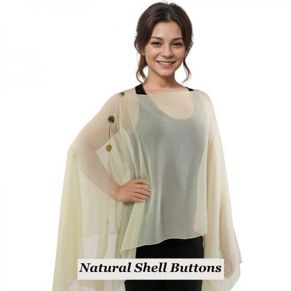 Wholesale 1799/T - Silky Six Button Ponchos Solid Tan<br>
Shell Buttons - 