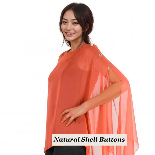 Wholesale 1799/T - Silky Six Button Ponchos Solid Red<br>
Shell Buttons  - 