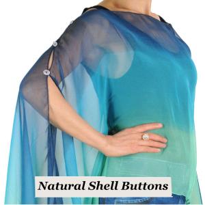 Wholesale 1799 - Silky Six Button Poncho/Cape 106NBS - Shell Buttons <br> Navy-Blue-Seafoam (Tri-Color) - 
