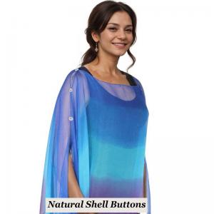 1799/T - Silky Six Button Ponchos 106/RTP<br>
Tri-Color Royal-Turquoise-Purple<br> Shell Buttons - 