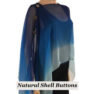 Wholesale 1799 - Silky Six Button Poncho/Cape Natural Shell Buttons #106 Blues (Tri-Color) - 