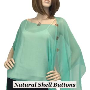 1799 - Silky Six Button Poncho/Cape SMI - Shell Buttons <br>Solid Mint - 