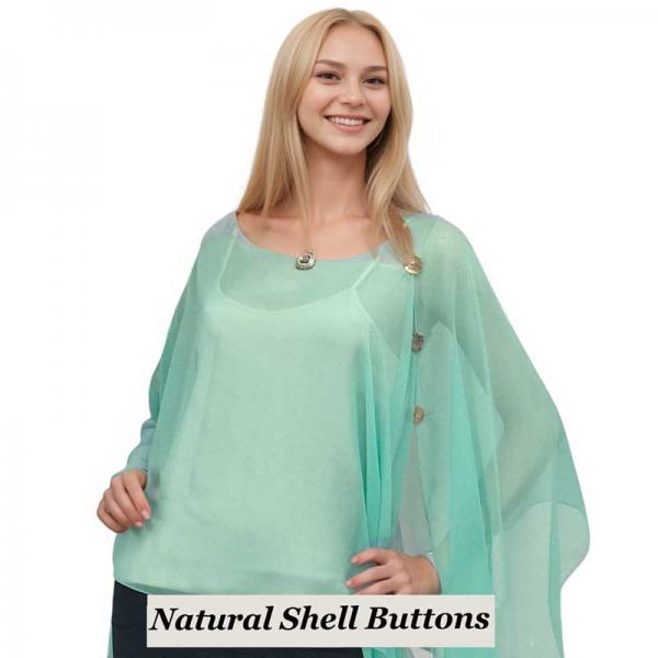 Wholesale 1799/T - Silky Six Button Ponchos Solid Mint<br>
Shell Buttons - 