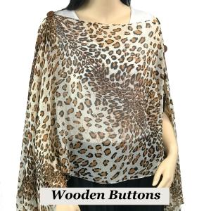 1799 - Silky Six Button Poncho/Cape 503WH - Wooden Buttons<br> WH (Cheetah 2) - 