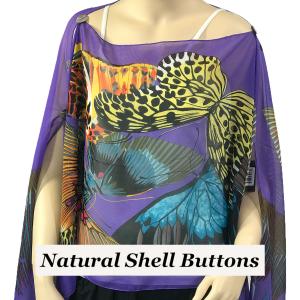 Wholesale  714PU - Shell Buttons <br> Purple (Big Butterfly) - 