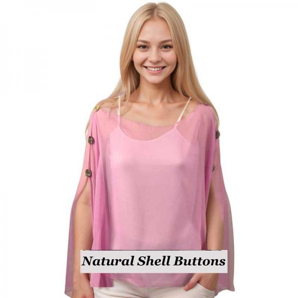 Wholesale 1799/T - Silky Six Button Ponchos Solid Raspberry<br>
Shell Buttons - 