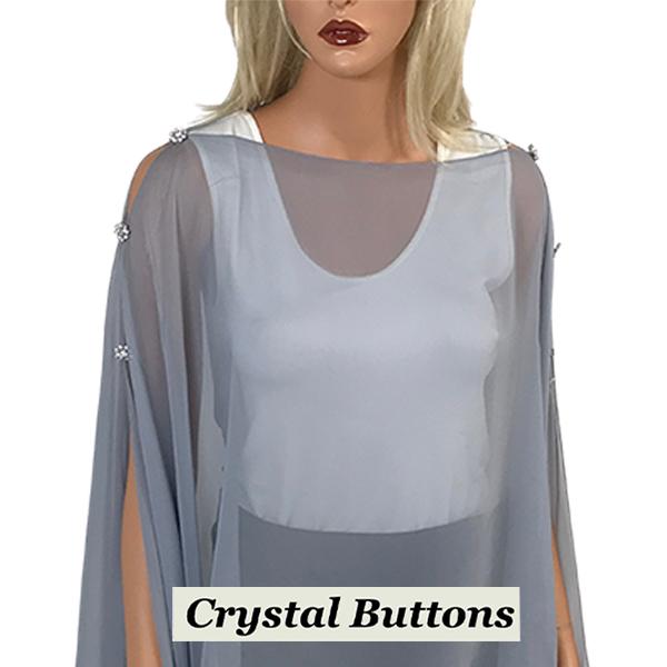 1799 - Silky Six Button Poncho/Cape SGE - Crystal Buttons<br>
 Solid Grey - 