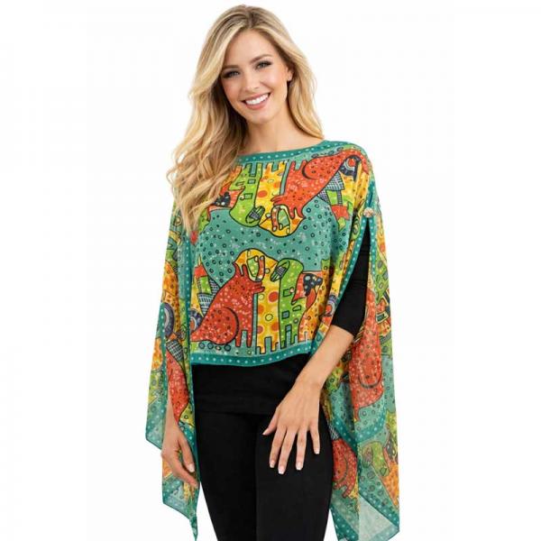 wholesale 1799/T - Silky Six Button Ponchos 720/TL<br>
Teal Cats and Dogs<br> (MB)
Shell Buttons - 