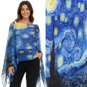 1799/T - Silky Six Button Ponchos ART/01<br>
Starry Night - 