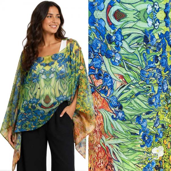 wholesale 1799/T - Silky Six Button Ponchos ART/02<br>
Jonquils - 