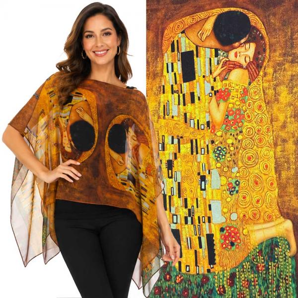 wholesale 1799/T - Silky Six Button Ponchos ART/05<br>
The Kiss - 
