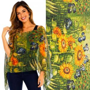 1799/T - Silky Six Button Ponchos ART/09<br>
Sunflowers - 
