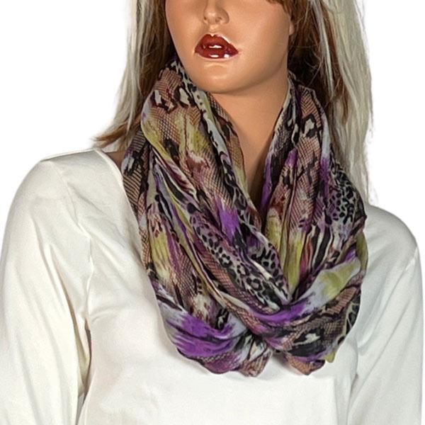 wholesale Wide Print Infinity Scarves - 3062/3064 3062 - Purple<br>
Snake Print Infinity - 