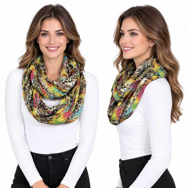 wholesale 1803 - Wide Infinity Scarves  3062 - Yellow Snake Print - 