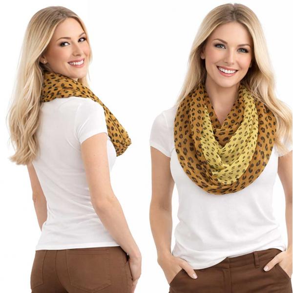 wholesale Wide Print Infinity Scarves - 3062/3064 3064 - Yellow - Brown<br>
Animal Print Infinity - 43