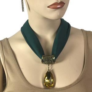 2223 Chiffon Magnet Necklace w/Pendant 1814 #046 Hunter Green (Bronze Magnet) w/ Pendant #561 - 