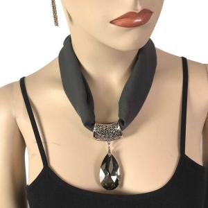 Wholesale 2223 Chiffon Magnet Necklace w/Pendant 1814 #034 Granite (Silver Magnet) w/ Pendant #131 - 