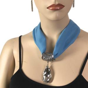Chiffon Magnet Necklace w/Pendant 1814 #067 Aqua (Silver Magnet) w/ Pendant #075 - 