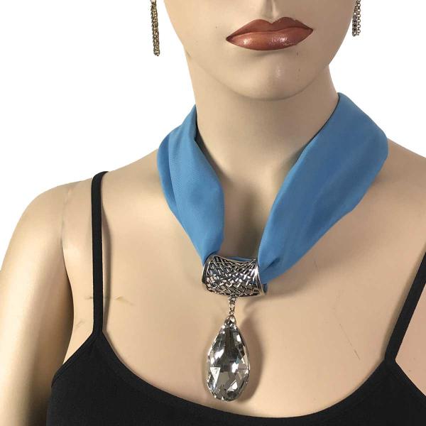 Wholesale Chiffon Magnet Necklace w/Pendant 1814 #067 Aqua (Silver Magnet) w/ Pendant #075 - 