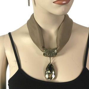 Wholesale 2223 Chiffon Magnet Necklace w/Pendant 1814 #069 Taupe (Bronze Magnet) w/ Pendant #562 - 
