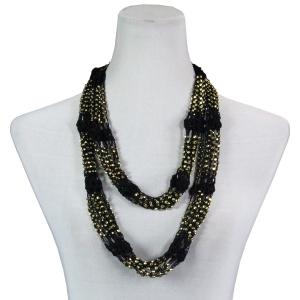 1815 - Shanghai Beaded Infinities Black w/ Gold Beads (35)Shanghai Beaded Infinity  - 