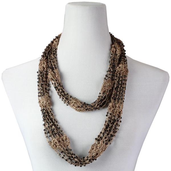 Wholesale 1815 - Shanghai Beaded Infinities Taupe w/ Black Beads - 