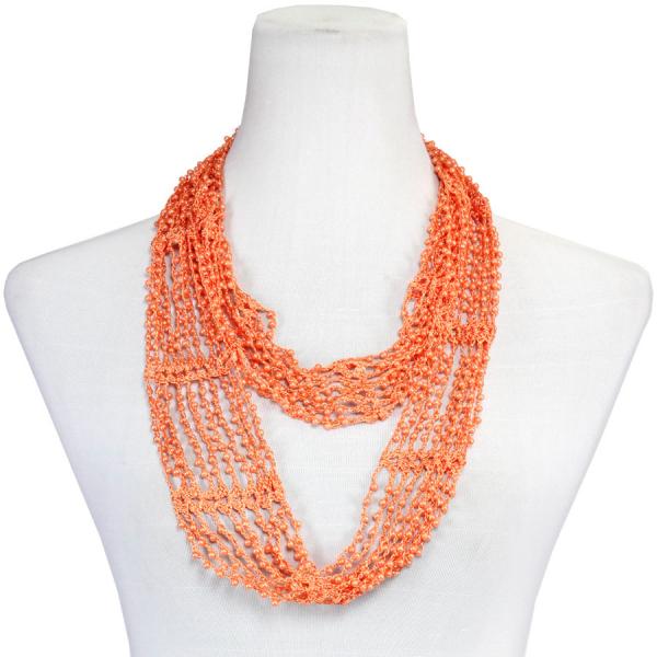 wholesale 1815 - Shanghai Beaded Infinities Orange w/ Orange Pearls (33) - 
