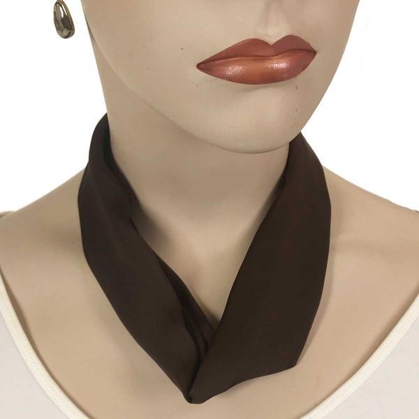 Satin Fabric Necklace 1818 #003 Brown (Bronze Magnet) - 