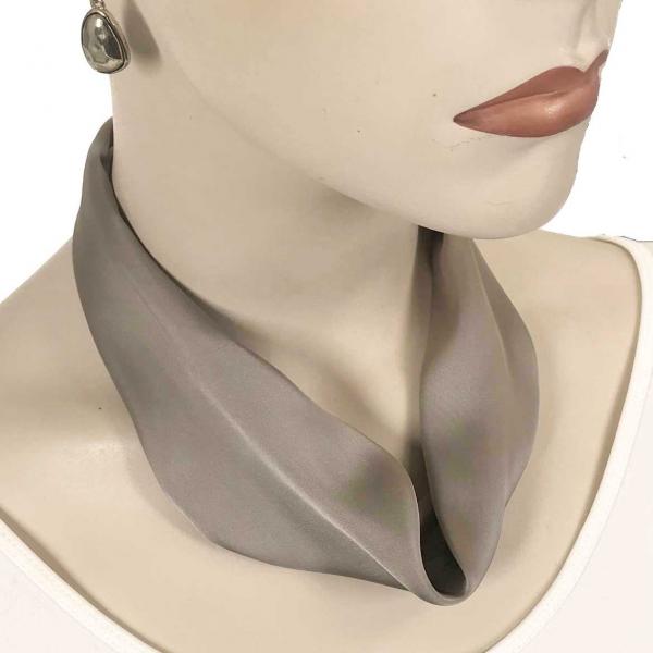 Satin Fabric Necklace 1818 #004 Taupe (Silver Magnet) - 