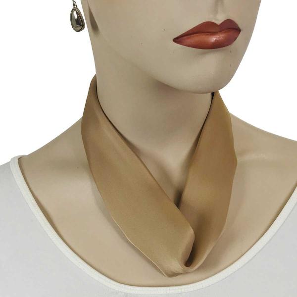 Satin Fabric Necklace 1818 #008 Beige (Silver Magnet) - 