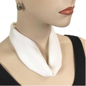 Satin Fabric Necklace 1818 #020 White (Bronze Magnet) - 