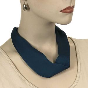 Satin Fabric Necklace 1818 #025 Dark Teal (Silver Magnet) - 