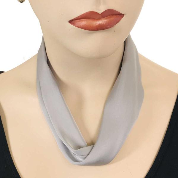 Satin Fabric Necklace 1818 #002 Silver (Silver Magnet) - 