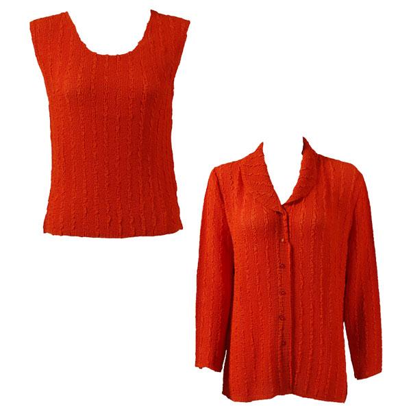 Wholesale 1827 - Combo Crush Georgette - Blouse/Sleeveless  Solid Orange Set #2 - One Size Fits Most