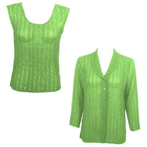Wholesale 1827 - Combo Crush Georgette - Blouse/Sleeveless  Solid Lime Set #6 - One Size Fits Most